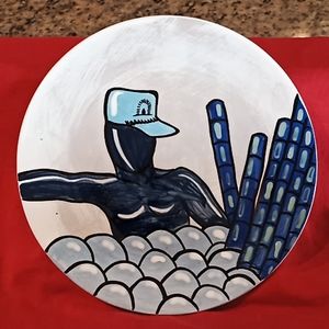 WASSI ART 1999. JAMAICA. Signed: RAF. Sugar Cane Field Theme. Vintage.